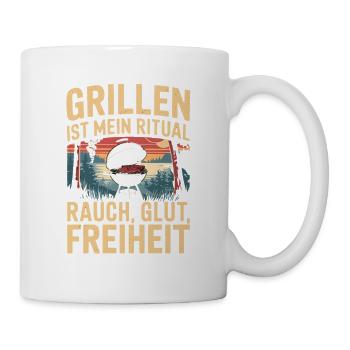 Grillen Ist Mein Ritual Rauch Glut Freiheit BBQ - Tasse - Weiß - Rechts