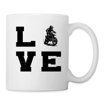 Puristisches Motocross Thema - Tasse - Weiß - Rechts