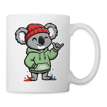 Koala Hoodie Streetstyle - Tasse - Weiß - Rechts