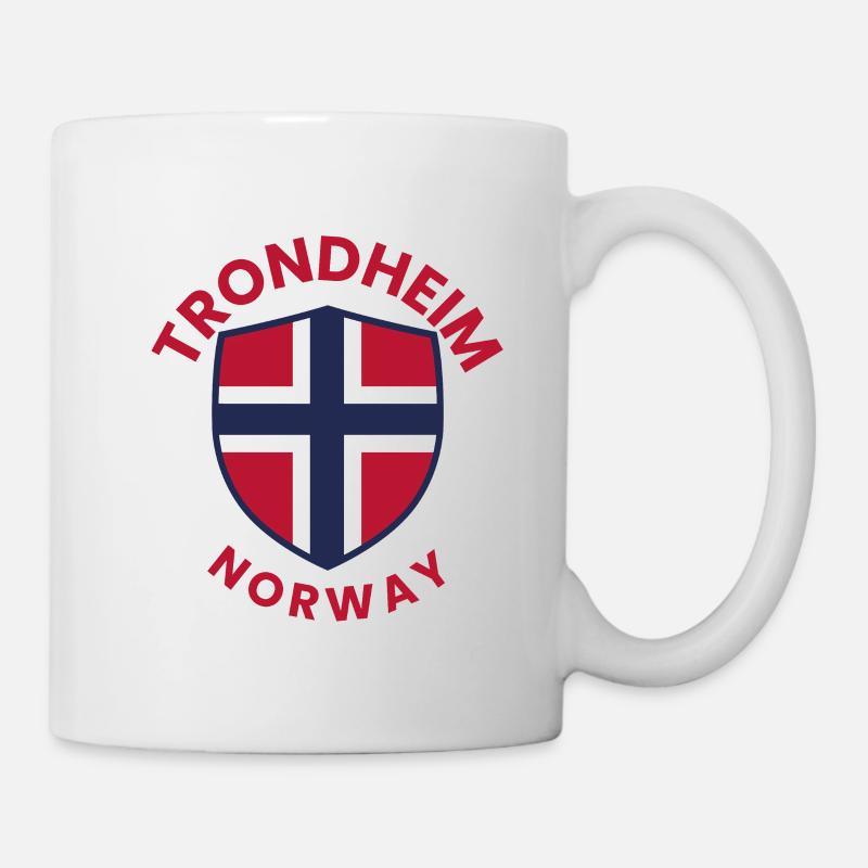 Trondheim-Norwegen-Schild - Tasse - Weiß