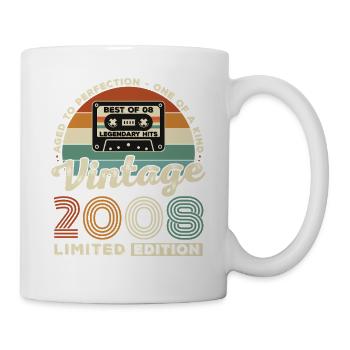 2008 Vintage Rétro Cadeau d’anniversaire - Mug blanc - blanc - Droite