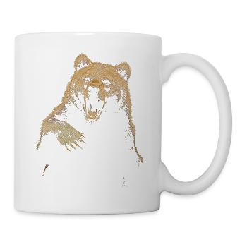 Grizzly Bear Hiking Camping Vintage Brown Bear - Mug - white - Right