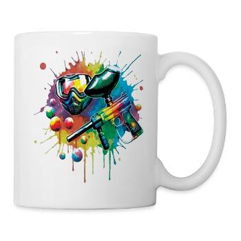 Paintball - Illustration splash art marker masque - Mug blanc - blanc - Droite