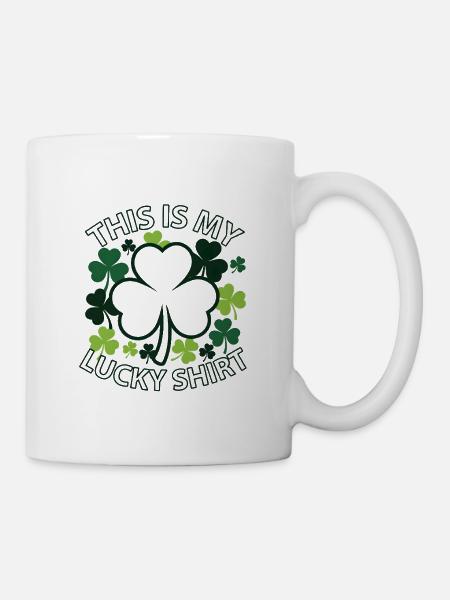 Mein Glückshemd Kleeblatt-Design - Tasse - Weiß
