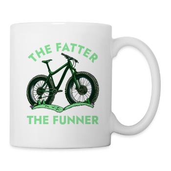 Plus le gros est le funner, le plus amusant : le fatbiking - Mug blanc - blanc - Droite