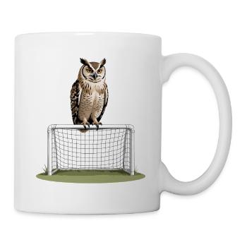 Eule auf Torrahmen – Nachtspiel - Tasse - Weiß - Rechts