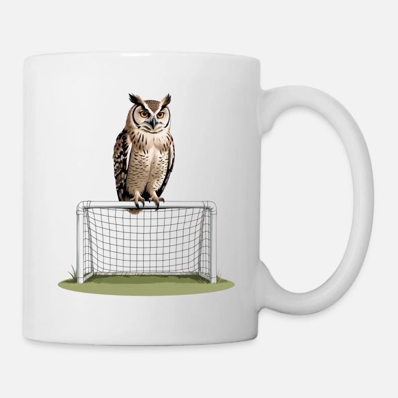 Eule auf Torrahmen – Nachtspiel - Tasse - Weiß