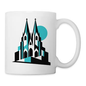 Kölner Dom - Tasse - Weiß - Rechts
