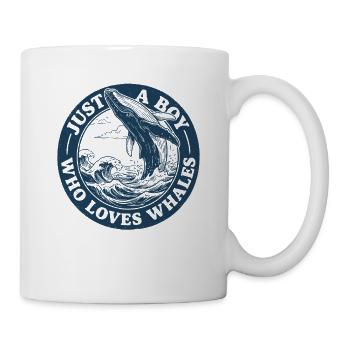 Boy Loves Whales Emblem - Mug - white - Right
