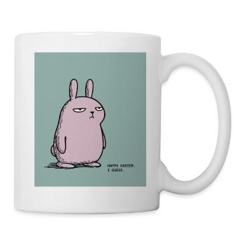 Happy Easter I Guess – Grumpy Bunny Easter Design - Mug blanc - blanc - Droite