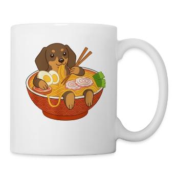 Japanese Ramen Dachshund Noodle Bowl Anime Otaku - Mug - white - Right