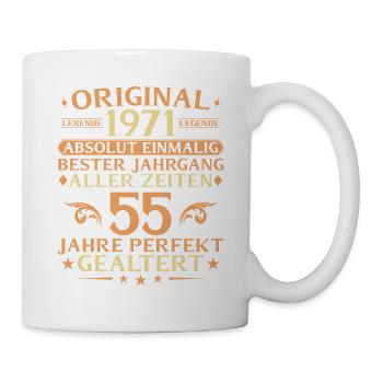 55 years perfectly aged vintage 1971 - Mug - white - Right