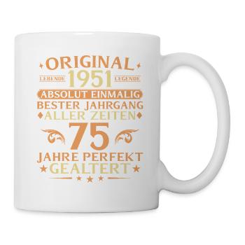 75 ans millésime parfaitement vieilli 1951 - Mug blanc - blanc - Droite