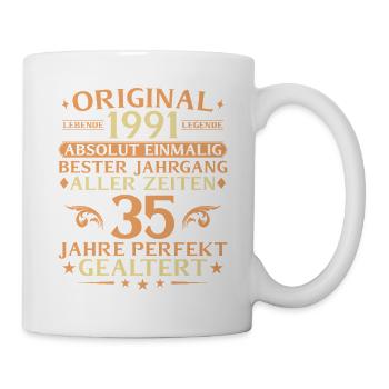 35 years perfectly aged vintage 1991 - Mug - white - Right
