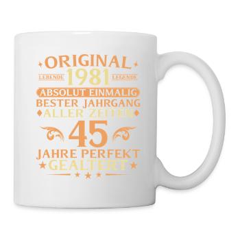 45 years perfectly aged vintage 1981 - Mug - white - Right