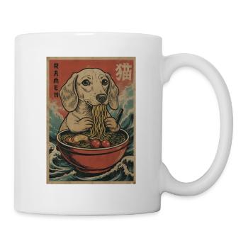 Japanese Ramen Dachshund Noodle Bowl Anime Otaku - Mug - white - Right