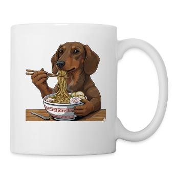 Japanese Ramen Dachshund Noodle Bowl Anime Otaku - Mug - white - Right