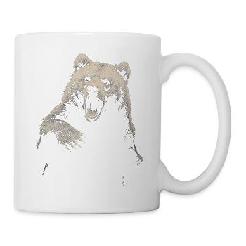 Grizzly Bear Hiking Camping Vintage Brown Bear - Mug - white - Right