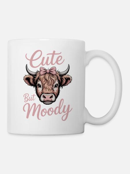 Hochlandrind Sprüche Launisch Lustiges Geschenk - Tasse - Weiß