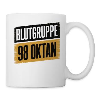 Blutgruppe 98 Oktan - Benzin Design - Tasse - Weiß - Rechts