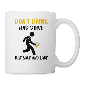 Boire et courir - Mug blanc - blanc - Droite