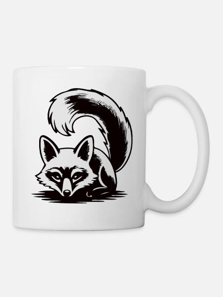 Lunar Fox Silhouette - Tasse - Weiß