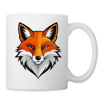 Bold Fox Head Illustration Red Fox Head Motif - Mug - white - Right