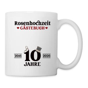 Livre d’or de mariage Rose : 10 ans de mariage - Mug blanc - blanc - Droite