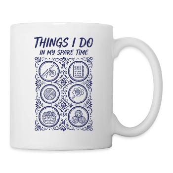 Choses que je fais pendant mon temps libre Amant drôle du crochet - Mug blanc - blanc - Droite