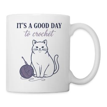 C’est un bon jour pour crocheter des amateurs de laine pour chats drôles - Mug blanc - blanc - Droite