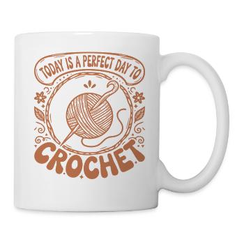 Aujourd’hui est un jour parfait pour crocheter de façon drôle - Mug blanc - blanc - Droite