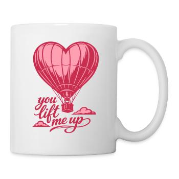 You Lift Me Up | Ballon Heart - Valentine's Day - Tasse - Weiß - Rechts