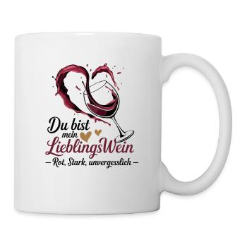  Du Bist Mein LieblingsWein Rot Stark - Tasse - Weiß - Rechts