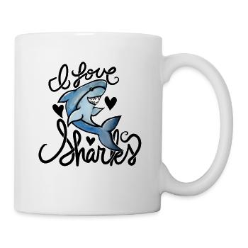 Azure Shark Silhouette - Tasse - Weiß - Rechts