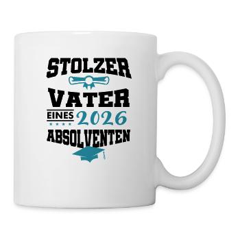 Stolzer Vater Absolvent 2026 Bachelor Master - Tasse - Weiß - Rechts