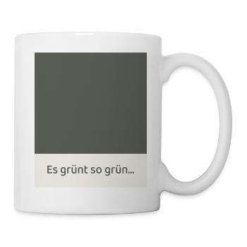 Es grünt so grün – modernes Farbflächen Poster - Tasse - Weiß - Rechts