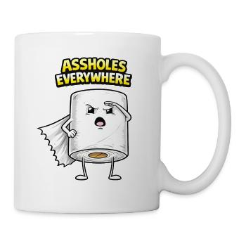 Assholes Everywhere Comic Design - Tasse - Weiß - Rechts