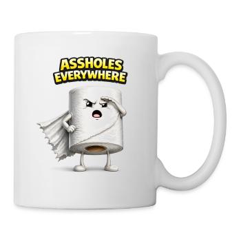 Assholes Everywhere 3D Humor Design - Tasse - Weiß - Rechts