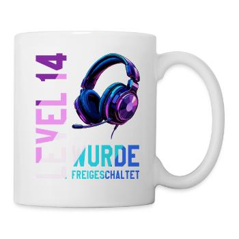 14th Birthday Boy Girl Teenager Level 14 - Mug - white - Right