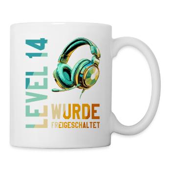 14th Birthday Boy Girl Teenager Level 14 - Mug - white - Right