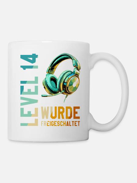 14. Geburtstag Junge Mädchen Teenager Level 14 - Tasse - Weiß