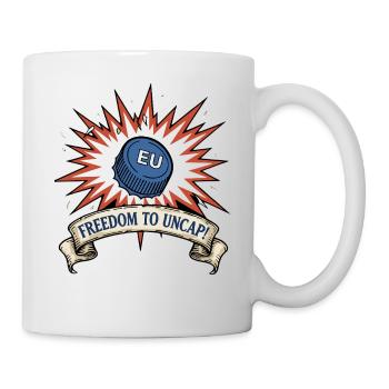 Freiheit für den Deckel - Weg mit dem Band - Tasse - Weiß - Rechts