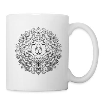 Ornament Capybara im Mandala Stil - Tasse - Weiß - Rechts
