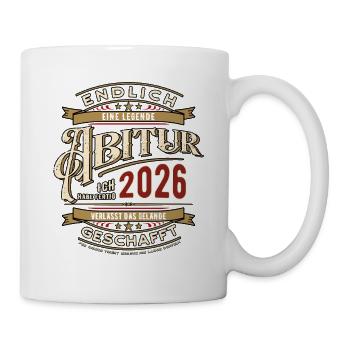 Endlich geschafft | Abitur 2026 | Ich habe fertig - Tasse - Weiß - Rechts