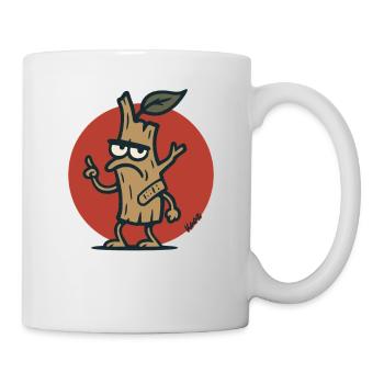 Grimmiger Baum Ast Baumstumpf mit Gesicht - Tasse - Weiß - Rechts