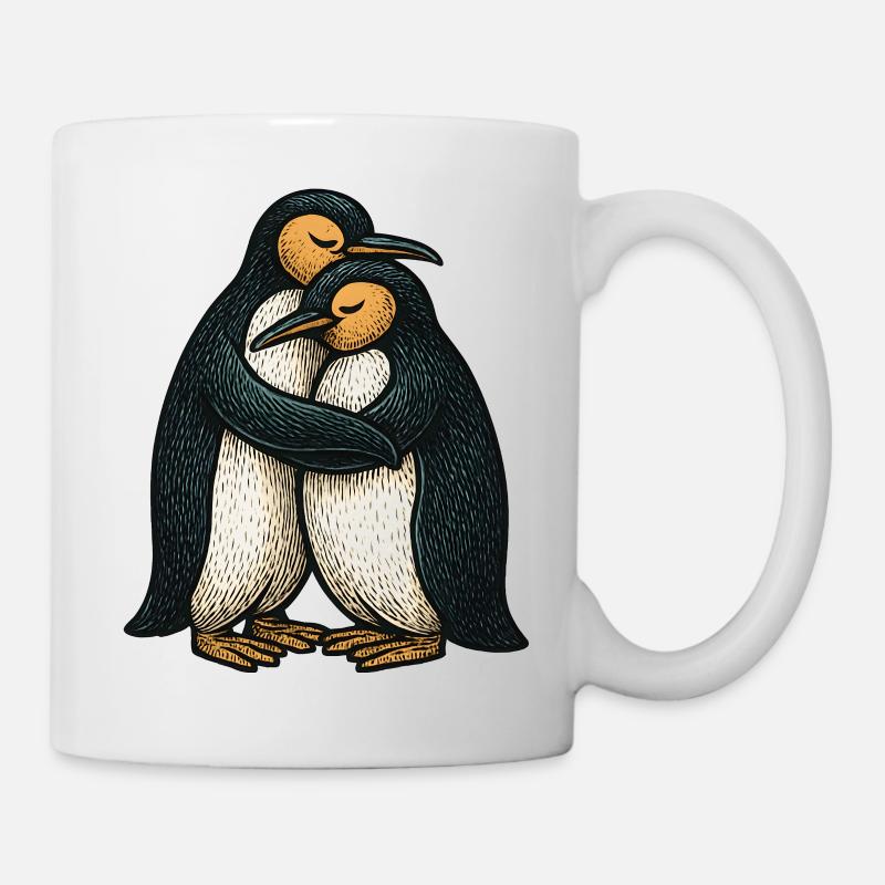 Two-Way Penguins Hug - Mug - white