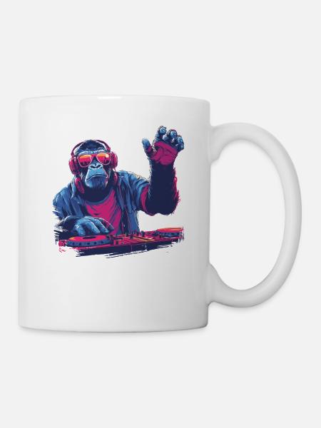 Cooler DJ-Affe - Tasse - Weiß