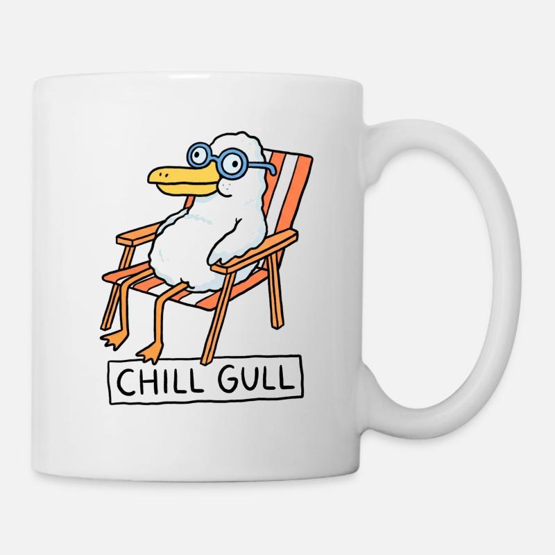 Chill Gull Lounge - Tasse - Weiß