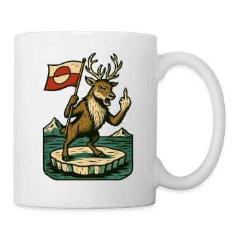 Greenland Shirt Reindeer Caribou - Tasse - Weiß - Rechts