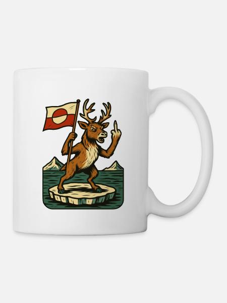 Greenland Shirt Reindeer Caribou - Tasse - Weiß